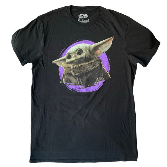 Star Wars Men’s Short Sleeve T-shirt size M, Black, Baby Yoda Grogu - Picture 1 of 7